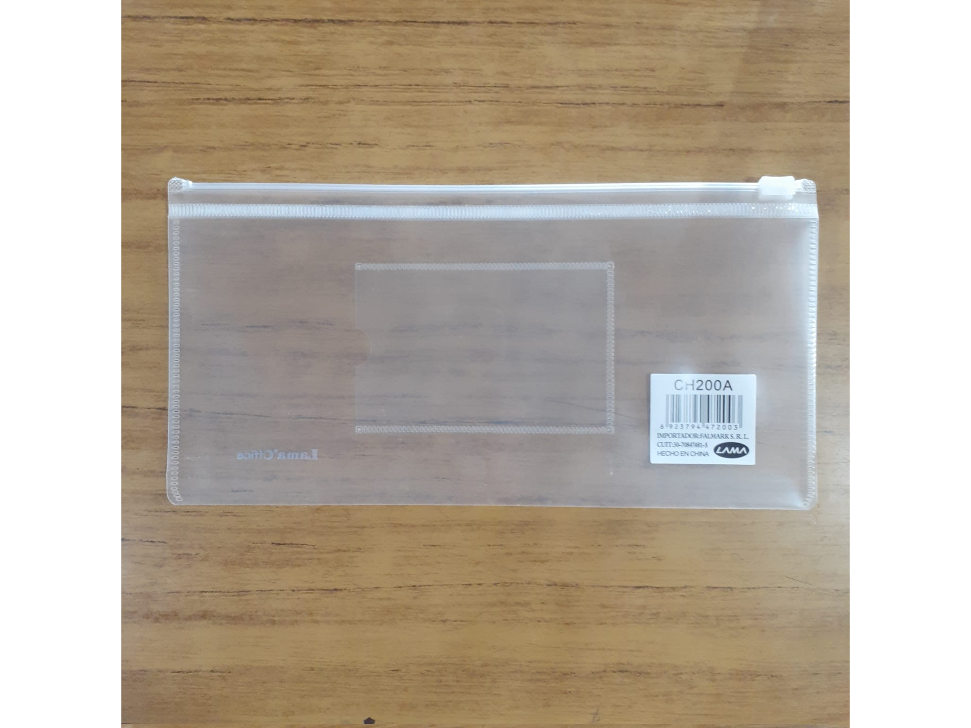 CARTUCHERA PVC TRANSPARENTE CON ZIP Y BOLSILLO