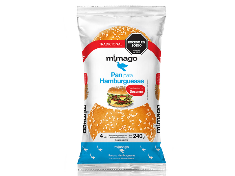 Pan p/Hamburguesas x 4 Un. "Mimago"