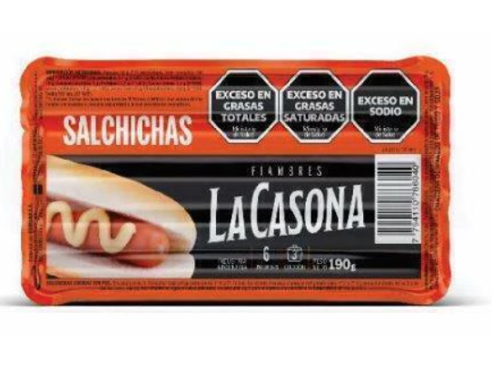 Salchichas cortas de viena "La Casona" x 6 Un.