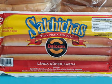 Salchichas largas de viena S/Piel "Delosan" x 6 Un.
