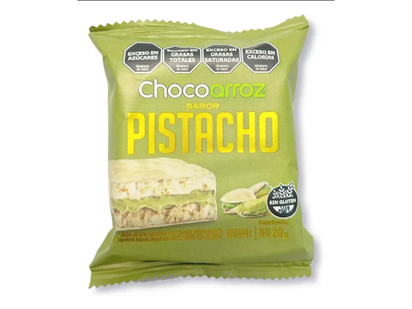Alfajor de Arroz Relleno sabor Pistacho "Chocoarroz"