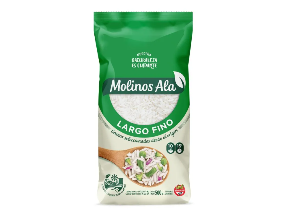 Arroz Largo Fino x 500 Gr. "Molino Ala"