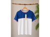 Polera Kenneth Cole Blanca y Azul Bicolor / Talla S