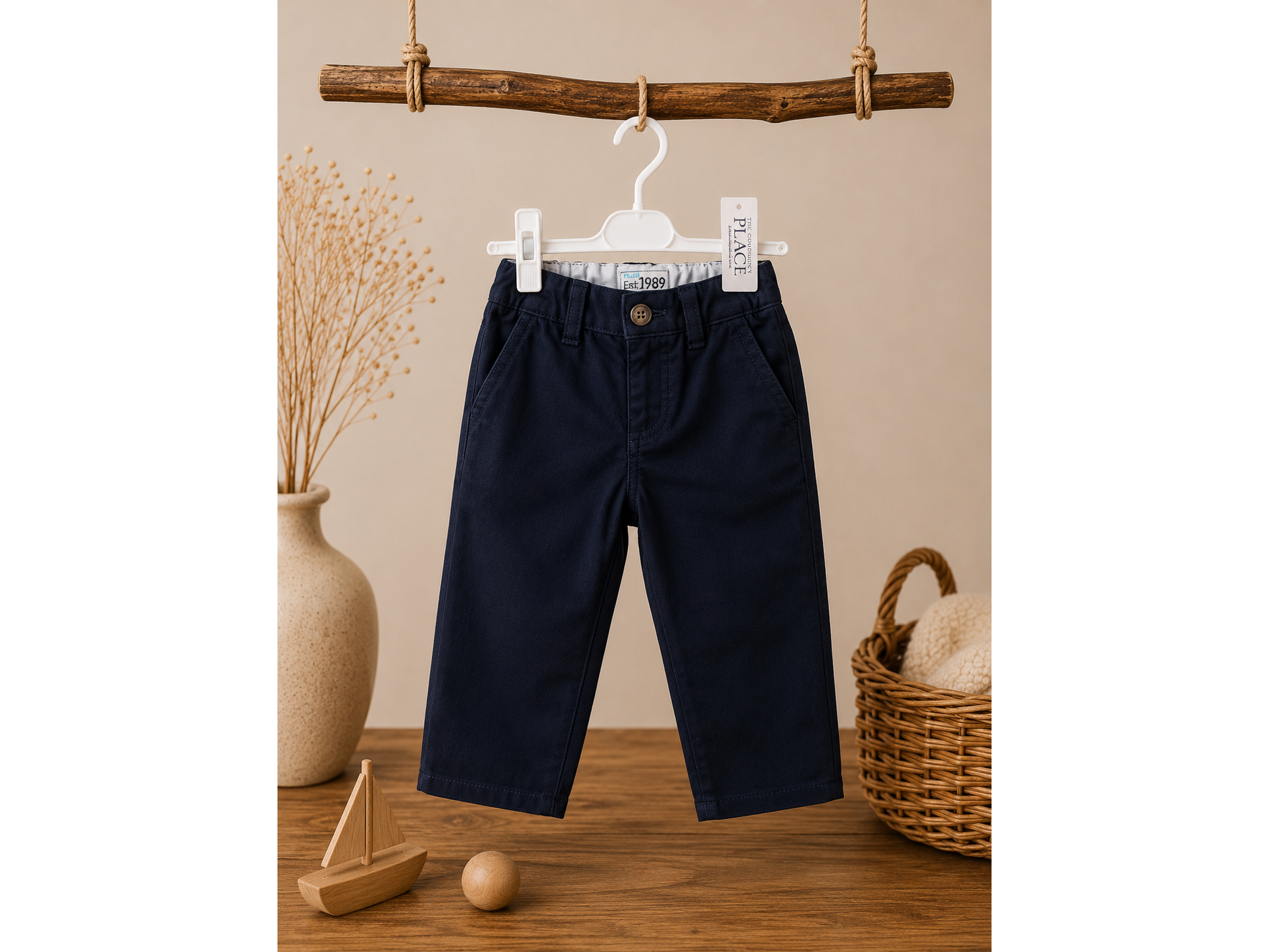 Pantalón Casual Azul Marino para Niño / Talla 9 a 12 M