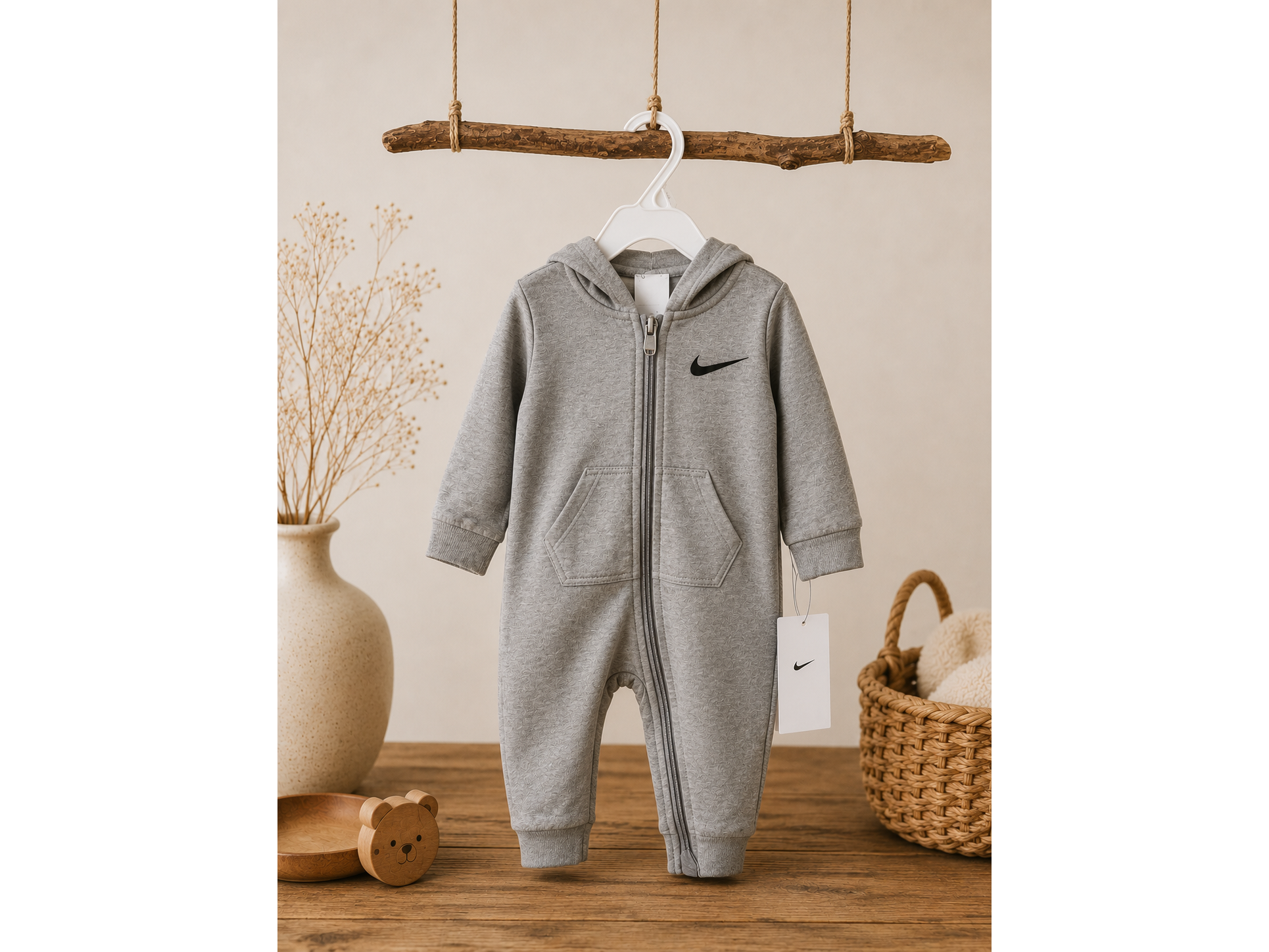 Enterizo  NIKE con Capucha para Bebé / Talla 12M