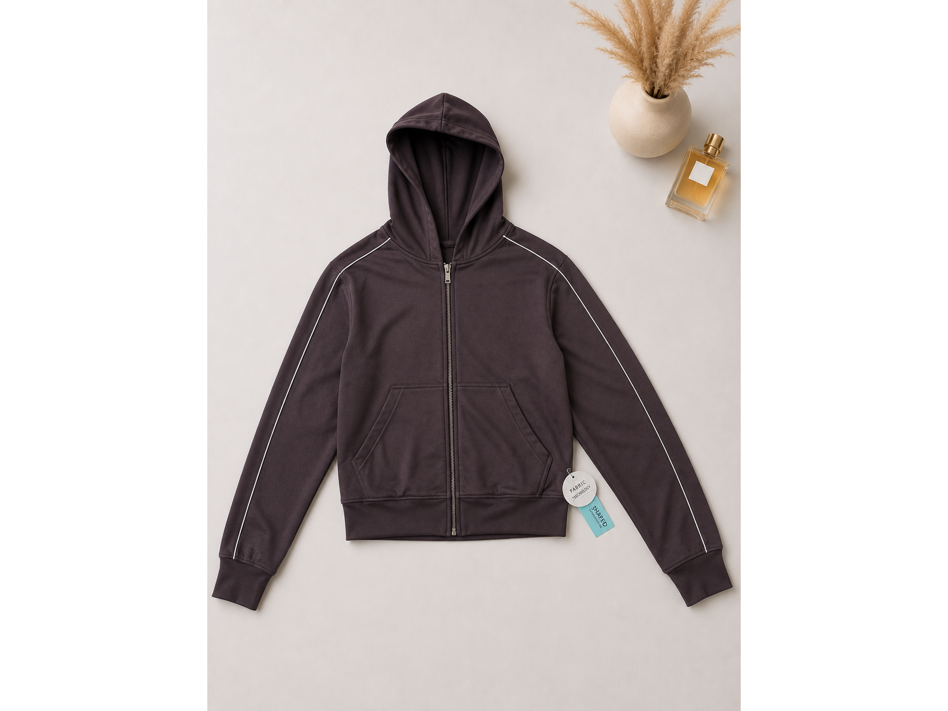 Hoodie café con rayas blancas / Tallas S y M