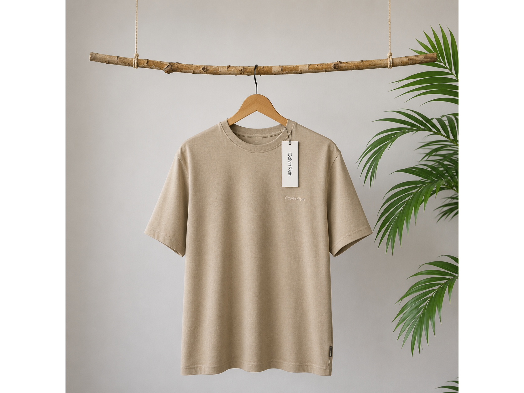 Polera Calvin Klein Beige / Talla S oversize