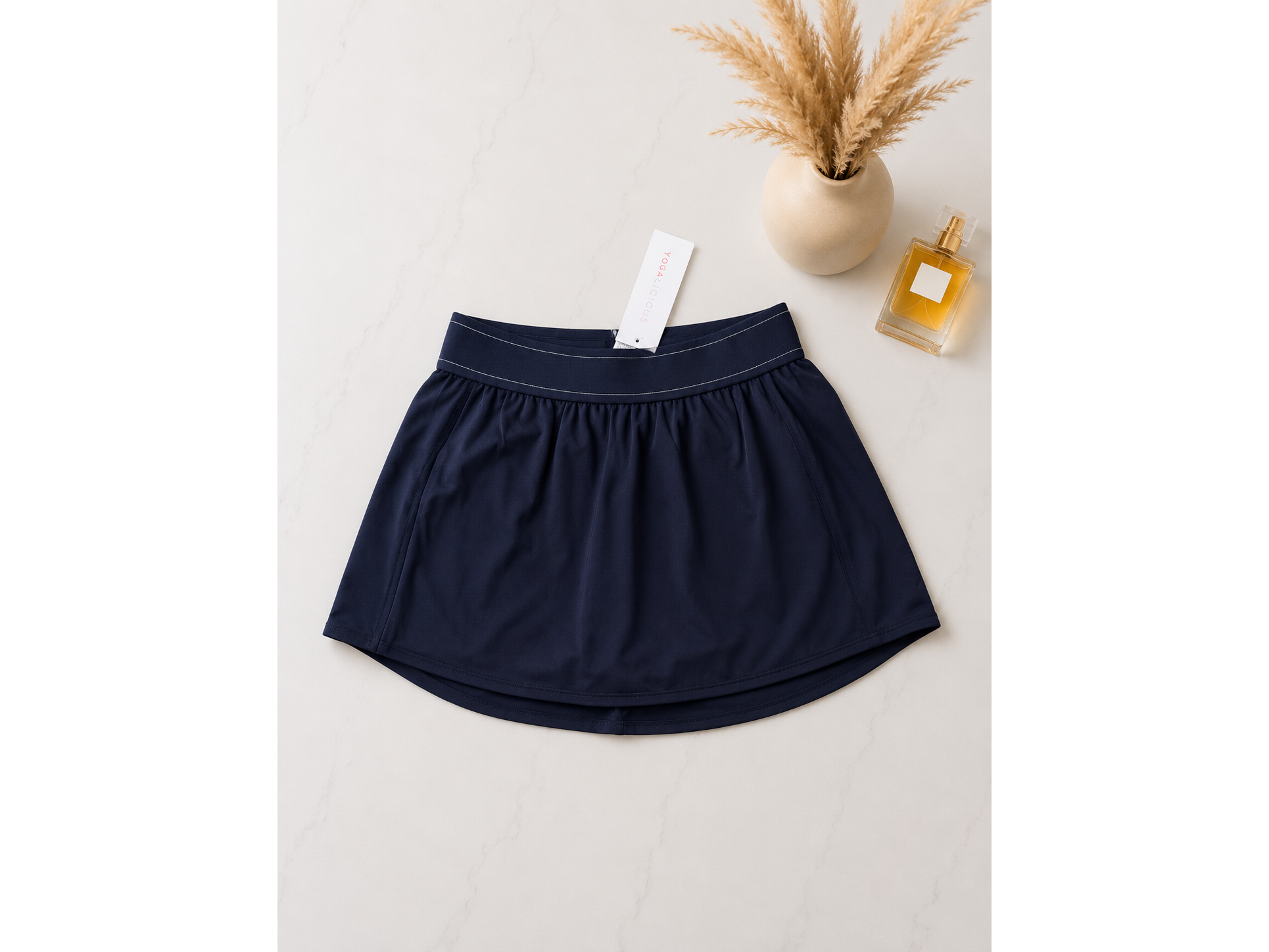 Falda Short Deportiva Yogalicious Azul Marino / Talla S