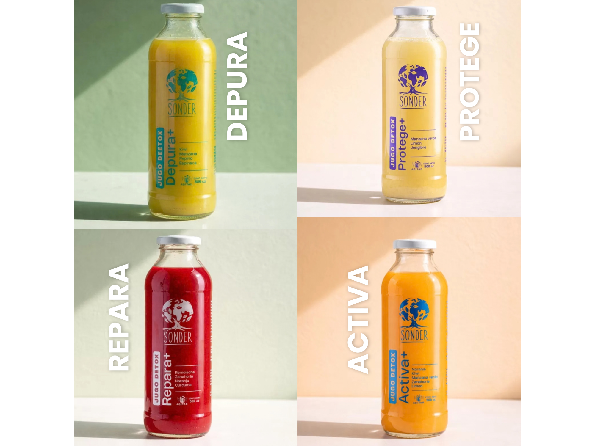 Jugos detox 500 ml 12 unidades