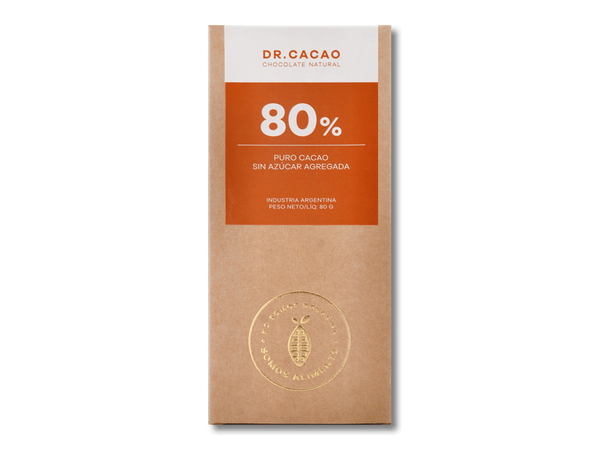 80% Puro Cacao Sin Azúcar Agregada (50g)
