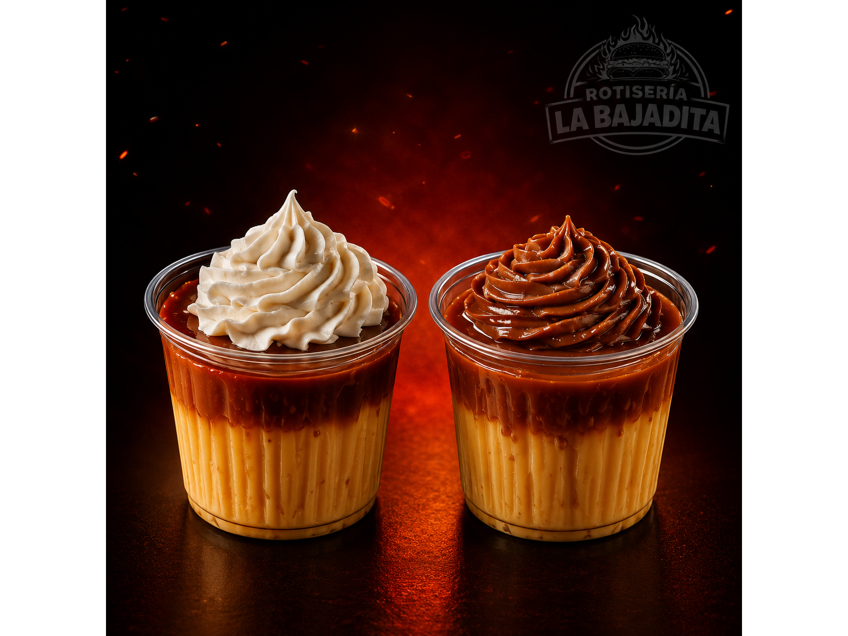 Flan con Crema o Dulce de Leche