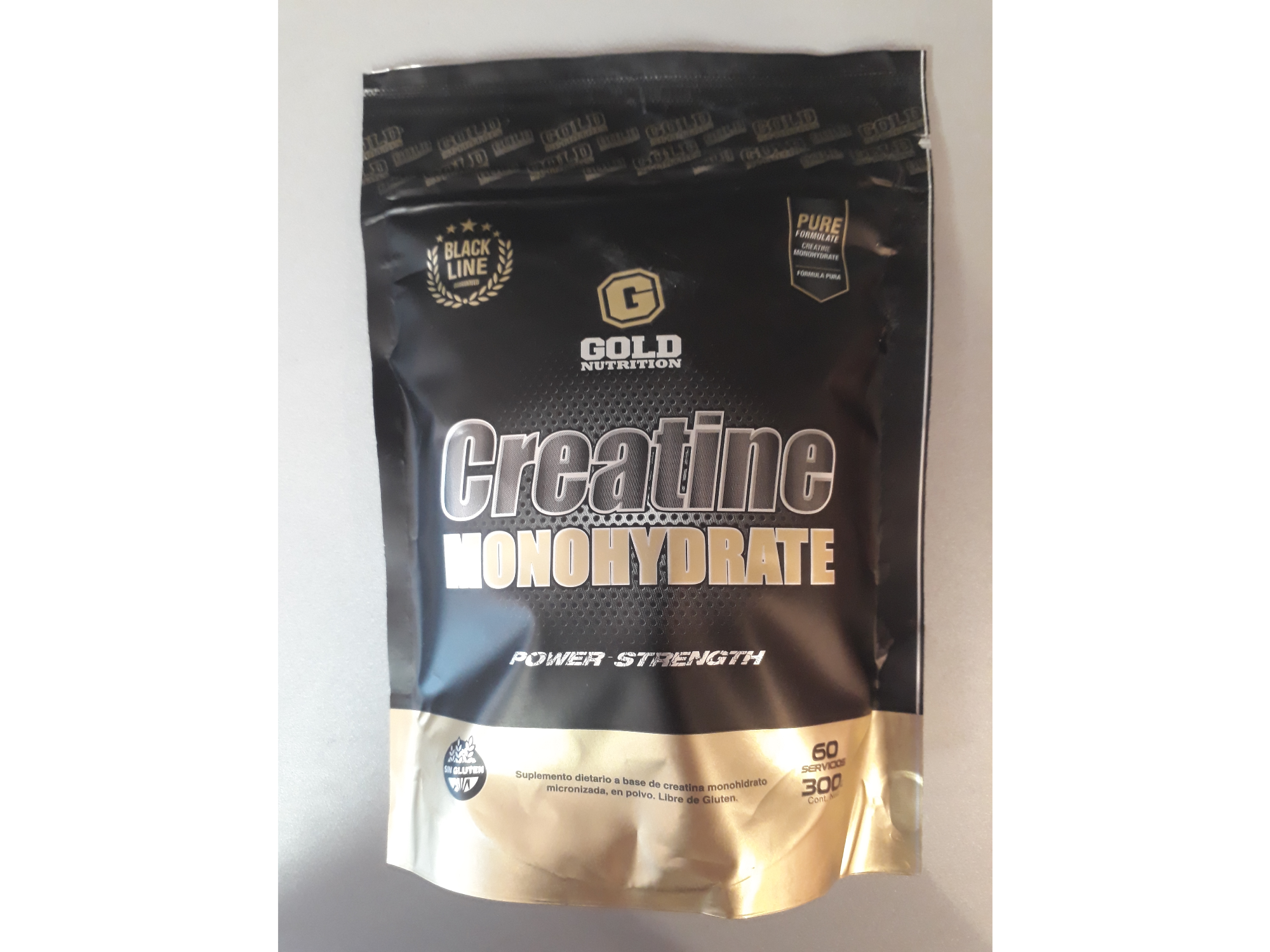 CREATINE GOLD NUTRITION 300 GR PURA. SIN SABOR