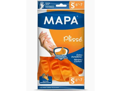 Guante Plisse Satinado Mapa
