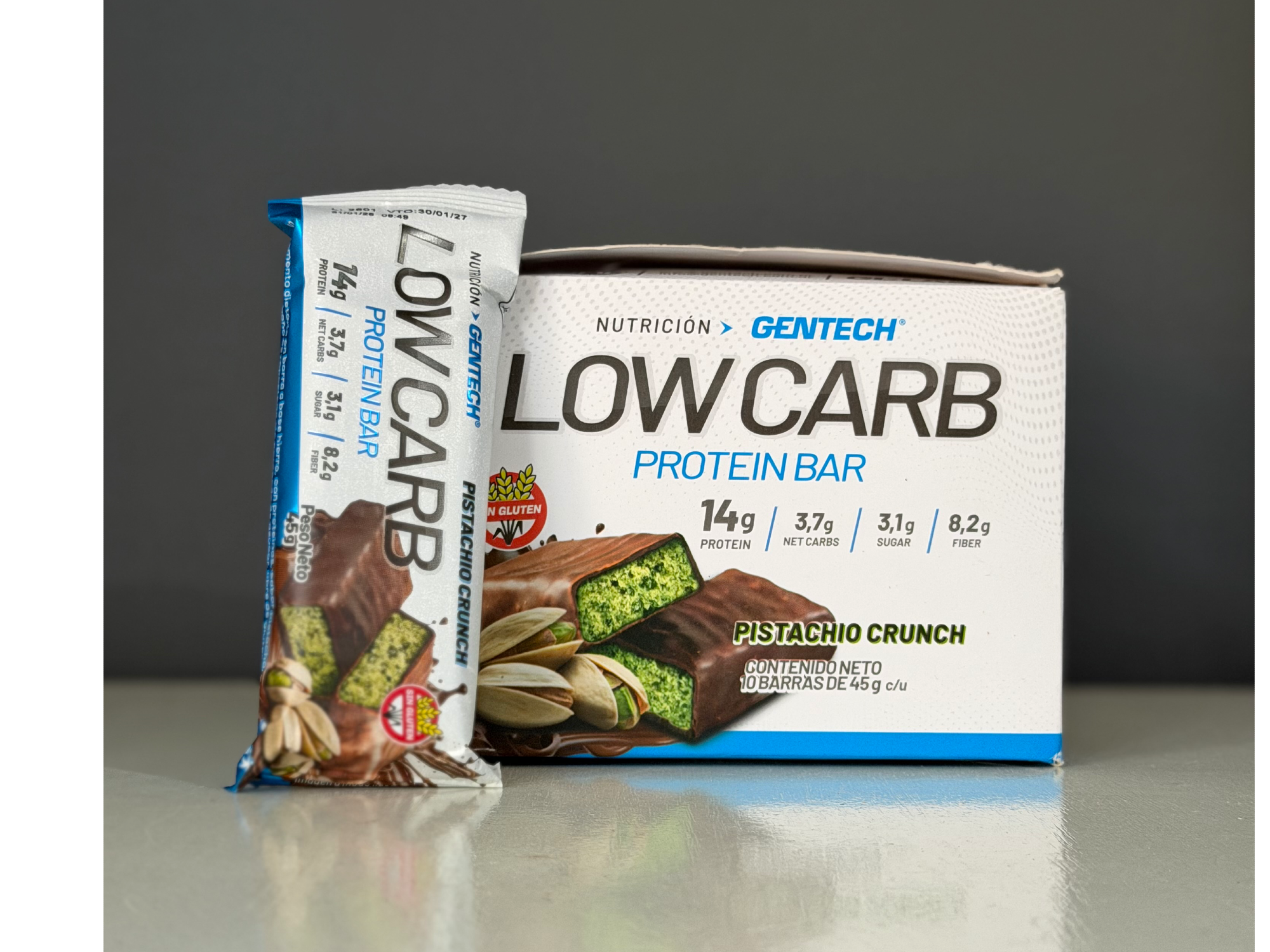 Caja barra proteica LOW CARB (gentech) 10 unidades