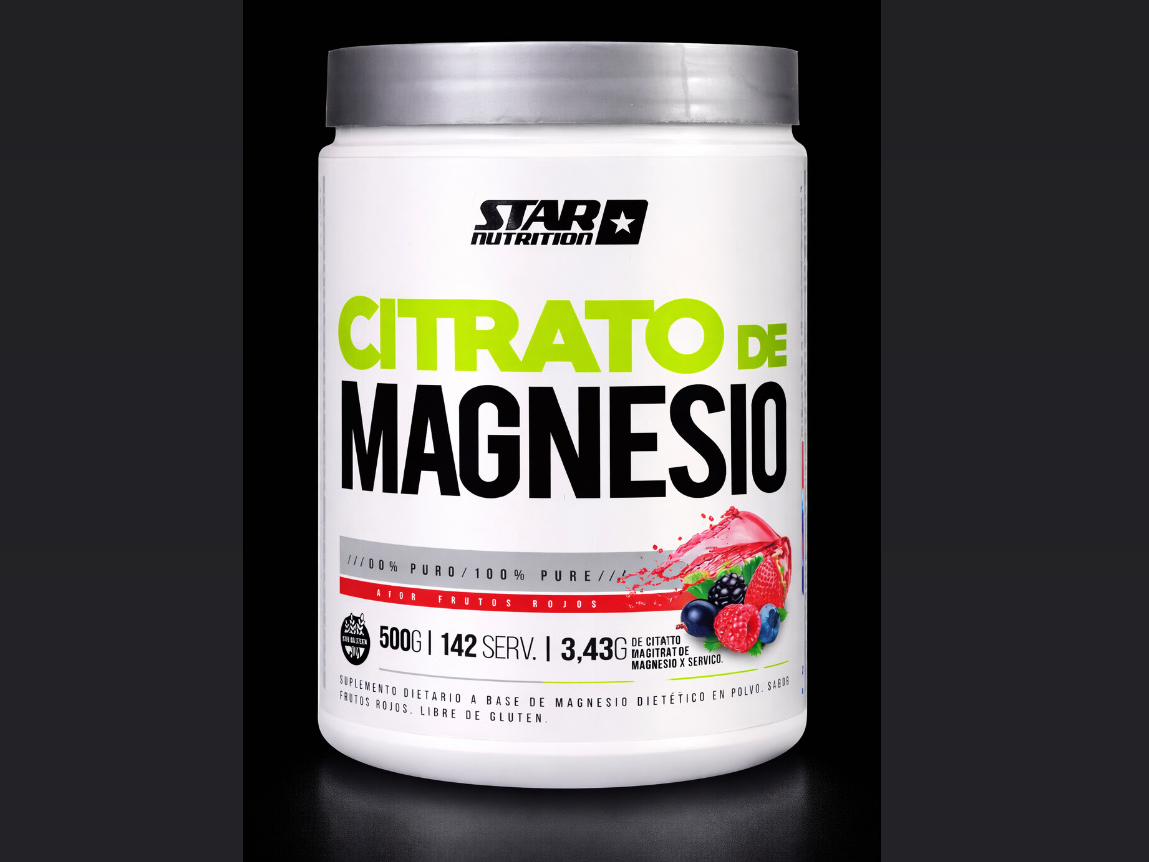 Magnesio en polvo 500gr (frutos rojos)