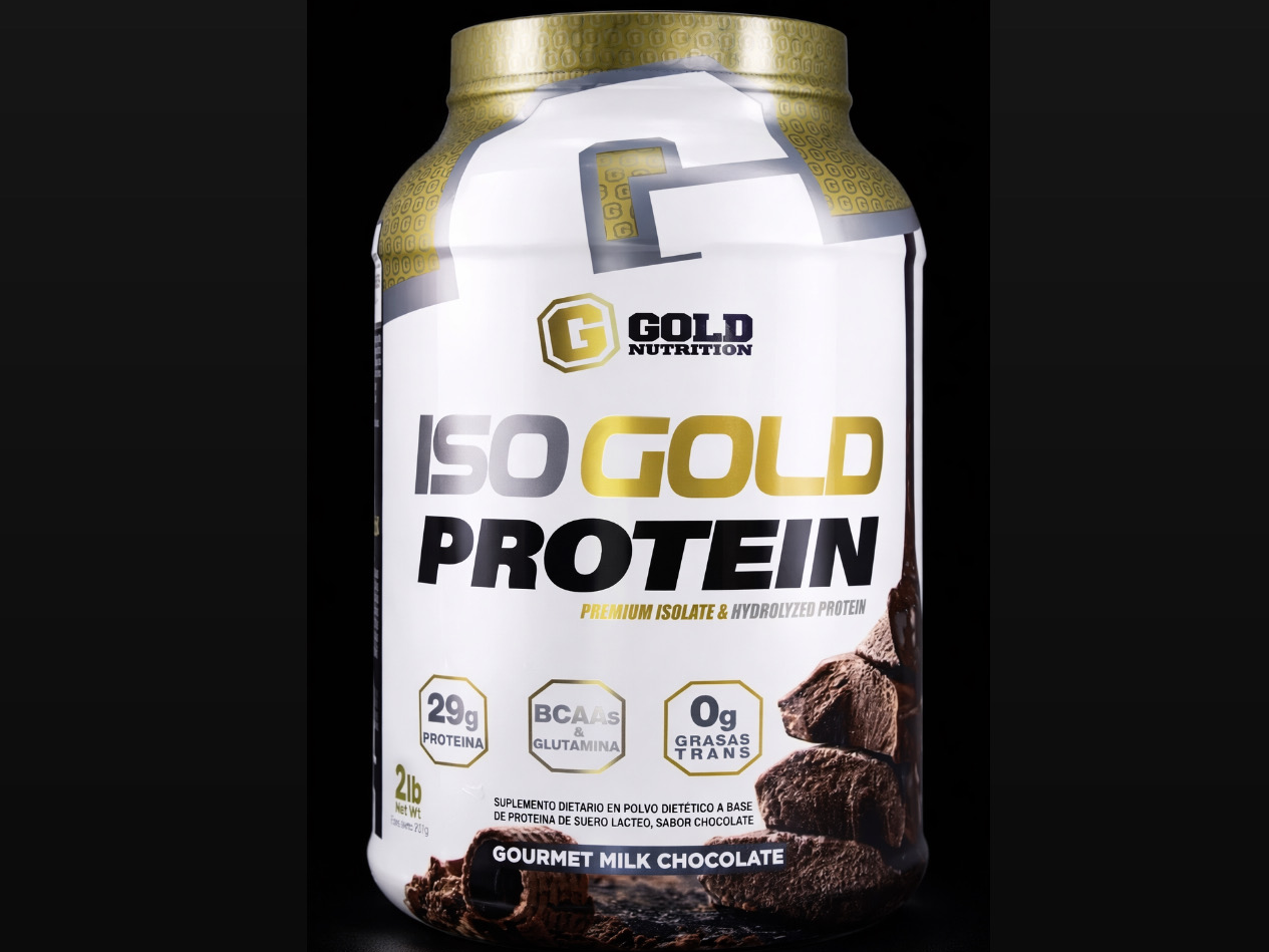 Proteína ISO Gold Whey Protein 910gr (chocolate - vainilla)
