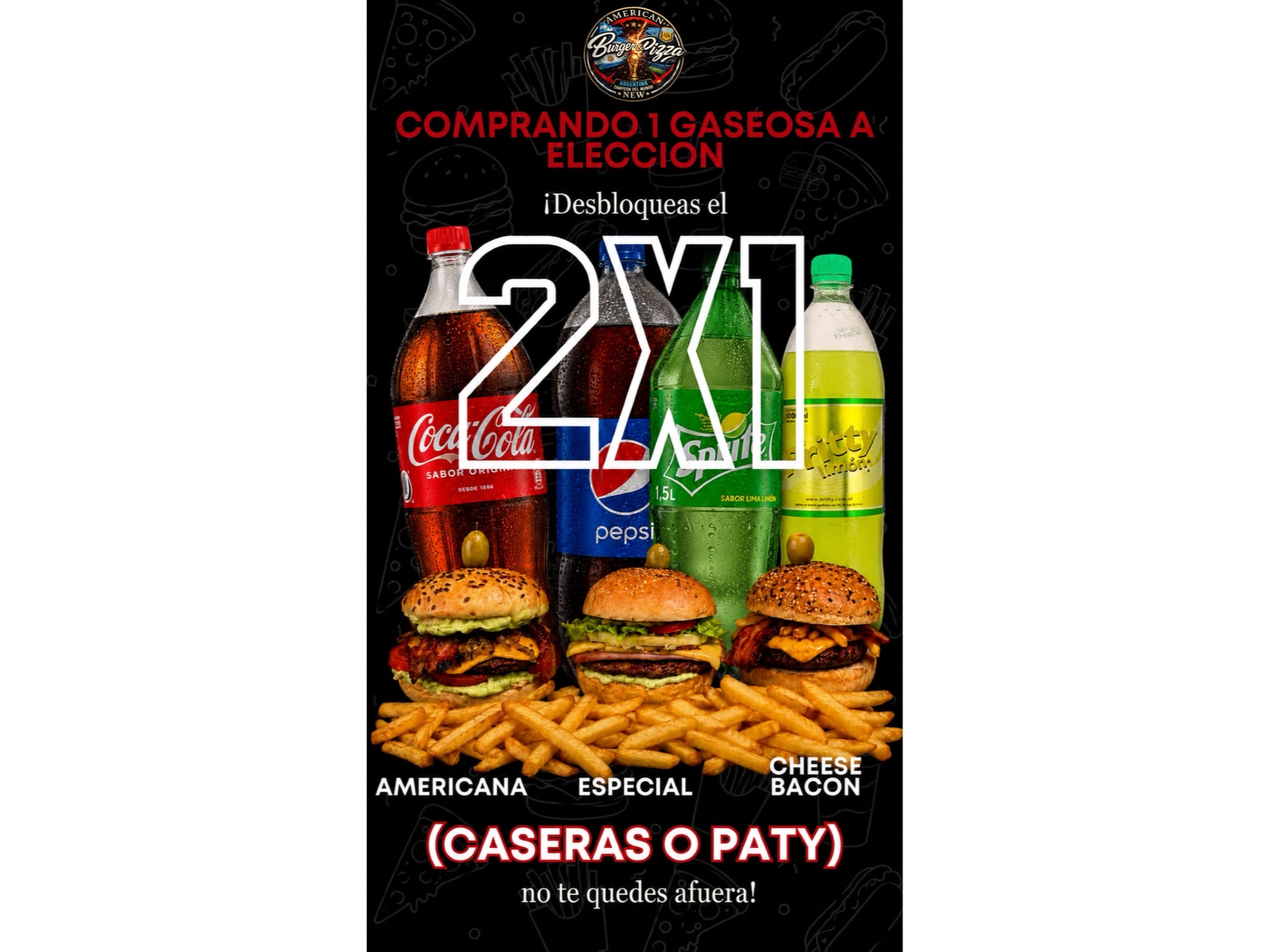 2 ❎ 1 🍔AMERICANAS