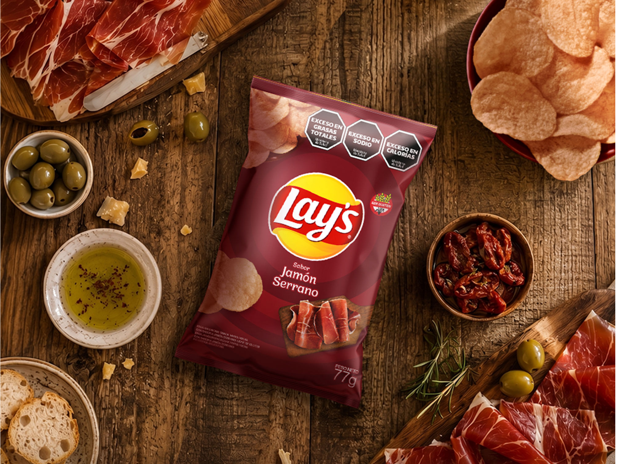 PAPAS FRITAS LAYS JAMON SERRANO 40GR - 77GR- 122GR