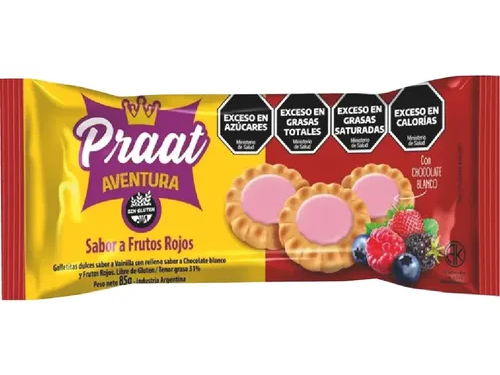 GALLETA PRAAT AVENTURA FRUTOS ROJOS 85G