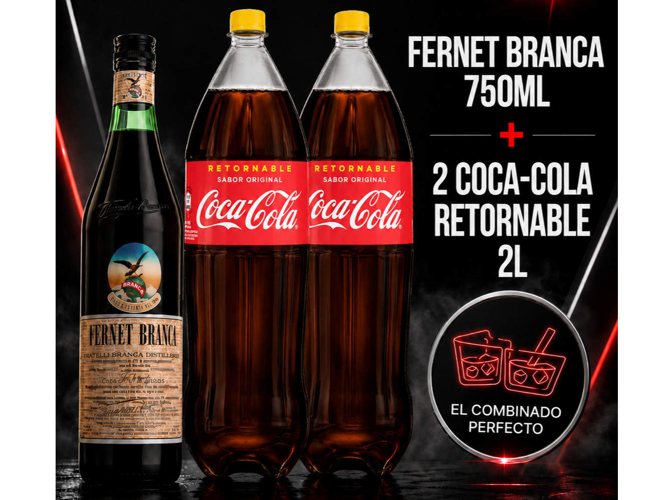 BRANCA 750ML + 2 COCA RETORNABLE 2L + QR