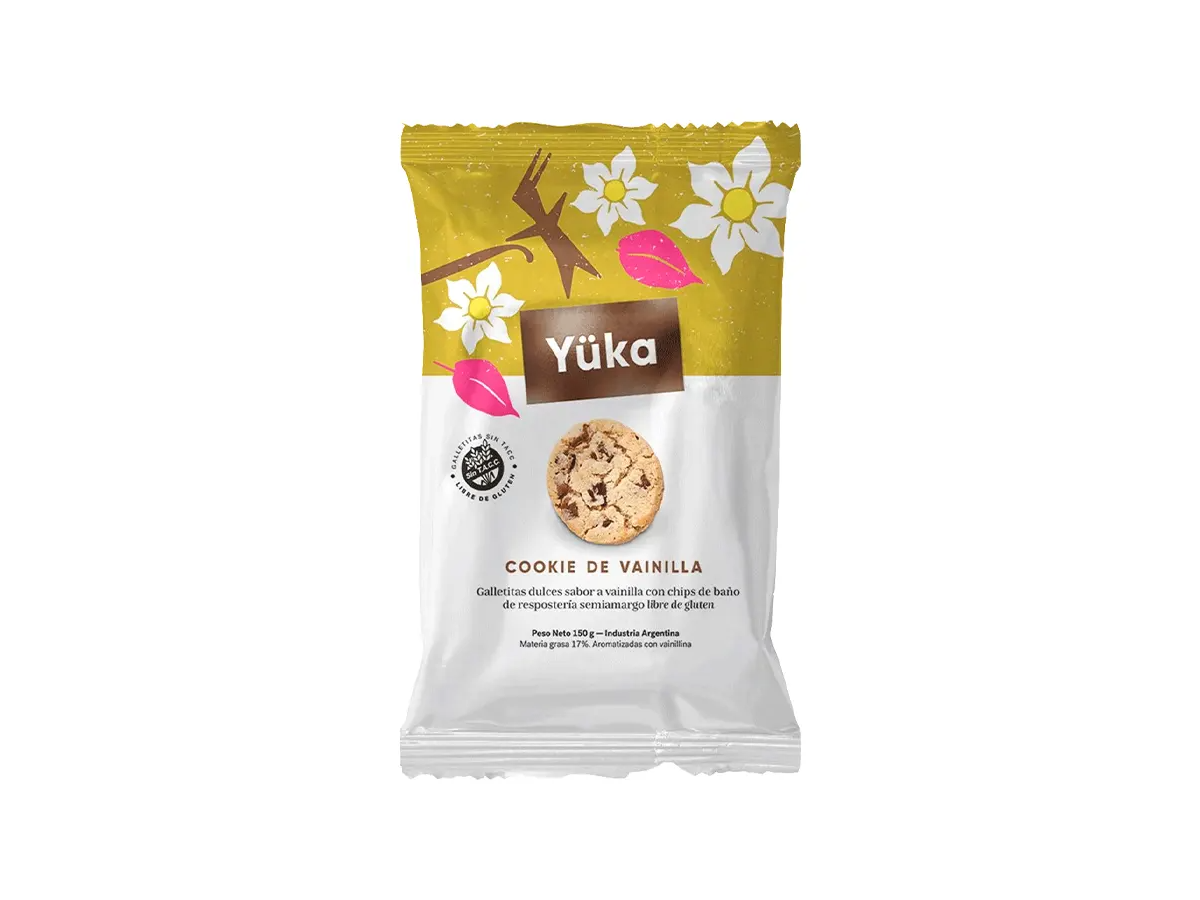 GALLETA YUKA SABOR VAINILLA CHIPS 150G