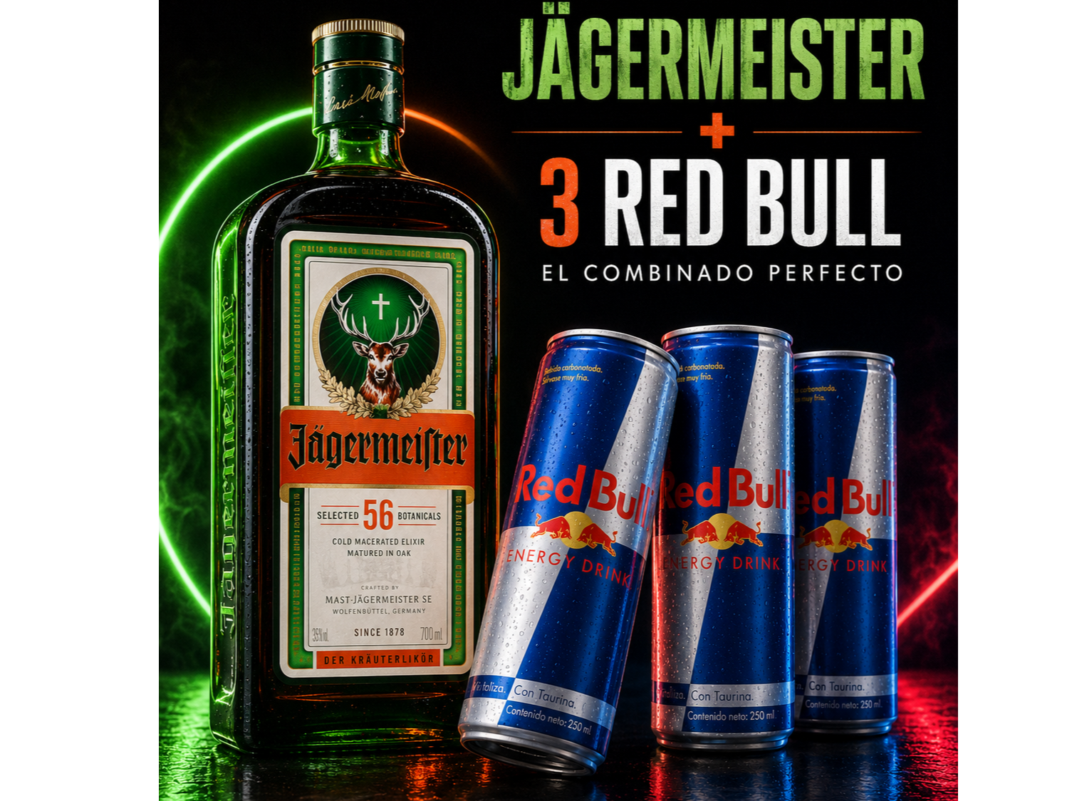 JÄGERMEISTER + 3 RED BULL 250ML