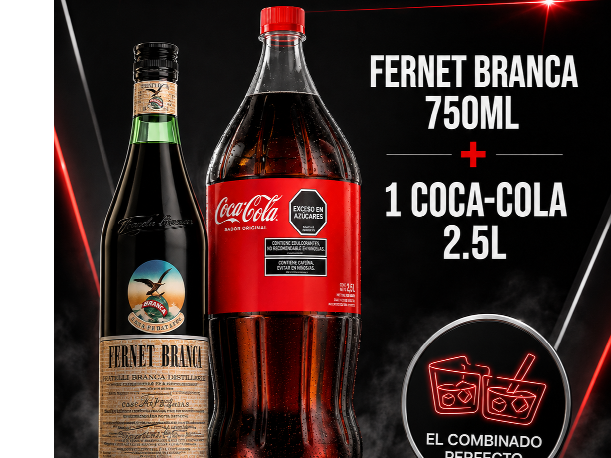 BRANCA 750 + 1 COCA 2.5L DESCARTABLE