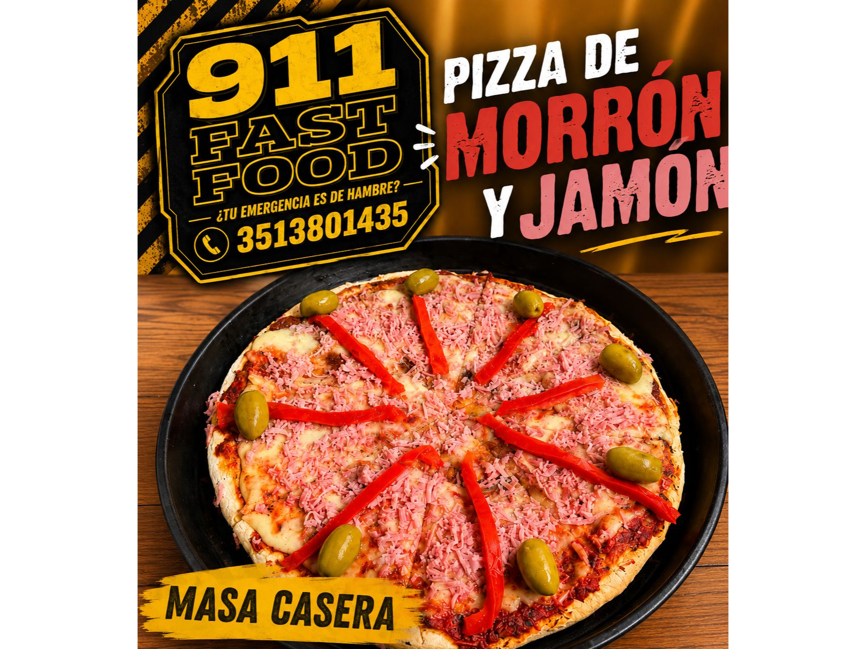Promo Pizza con Morron y Jamon