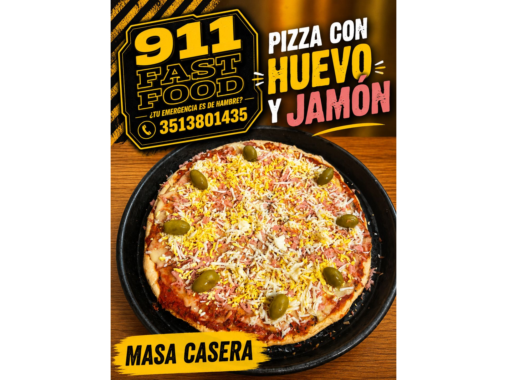 Promo Pizza con Jamon y Huevo