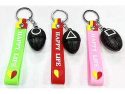 LLAVEROS DE CARETAS CON CUERDA DE JUEGOS DEL CALAMAR   (Código: (Y-7))