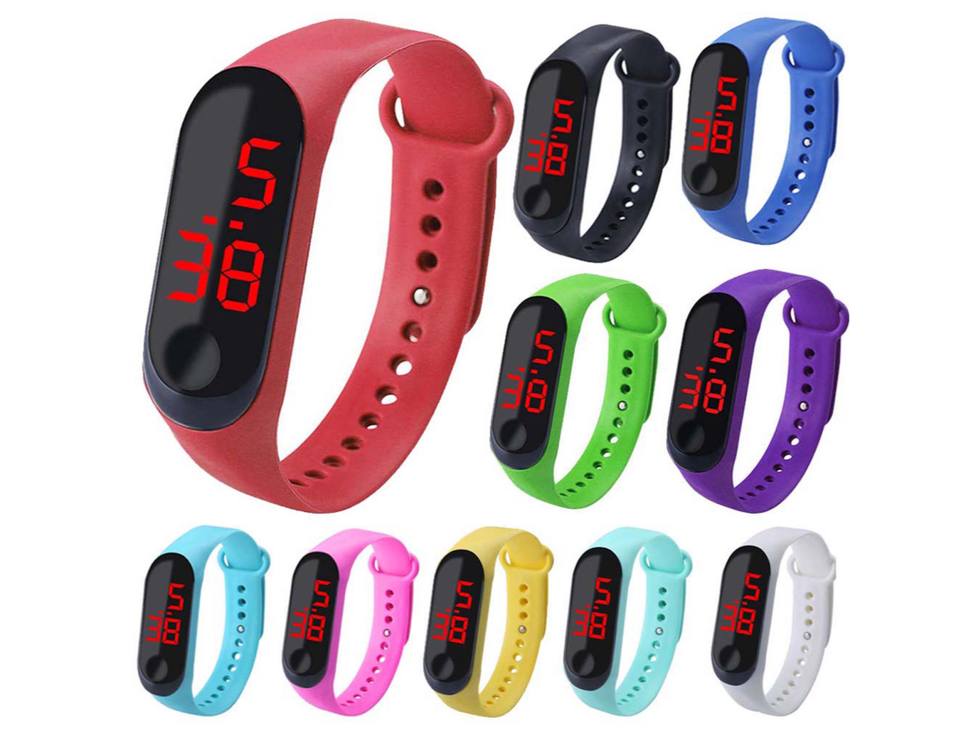 RELOJ PULSERA DIGITAL DE COLORES   (Código: DWT-52)