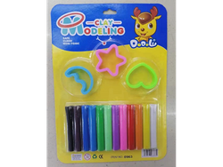 PLASTICINAS X 12 COLORES EN BLISTER CON ACCESORIOS   (Código: 0963)