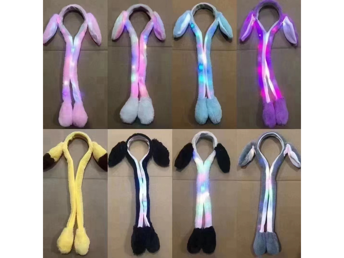 VINCHAS QUE MUEVEN LAS OREJAS CON LUCES DE COLORES SURTIDOS   (Código: DH-1)