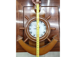 RELOJ DE PARED TIMÓN Y ANCLA (MADERA) 30 cm   (Código: WK-4)