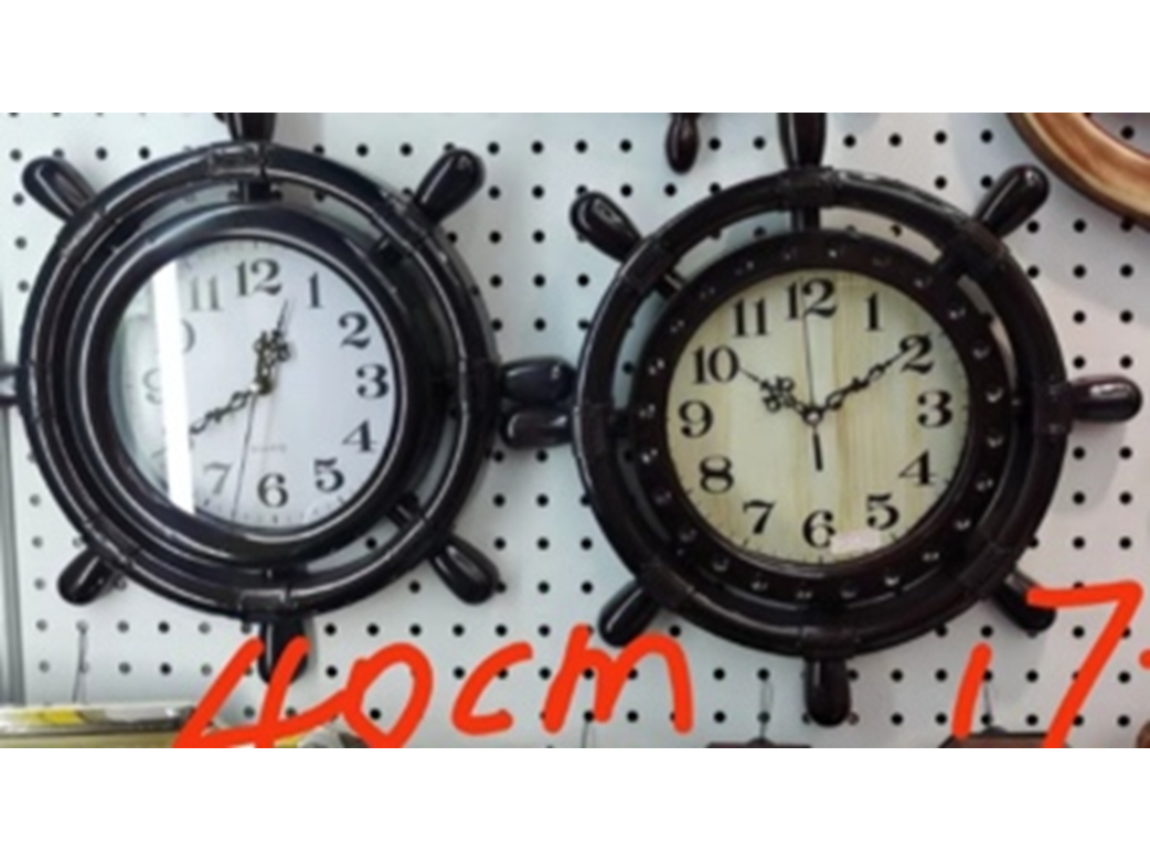 RELOJ DE PARED TIMÓN (PLÁSTICO) DE 40 cm   (Código: WK-2)