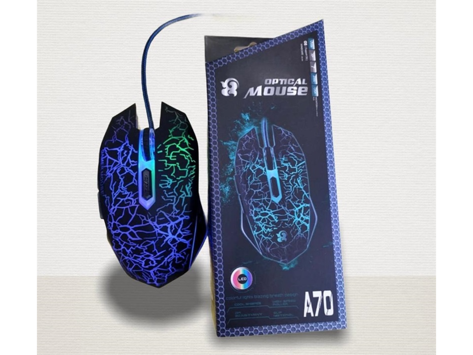 GC-2 MOUSE GAMER CON LUCES Y FORMA ESPECIAL