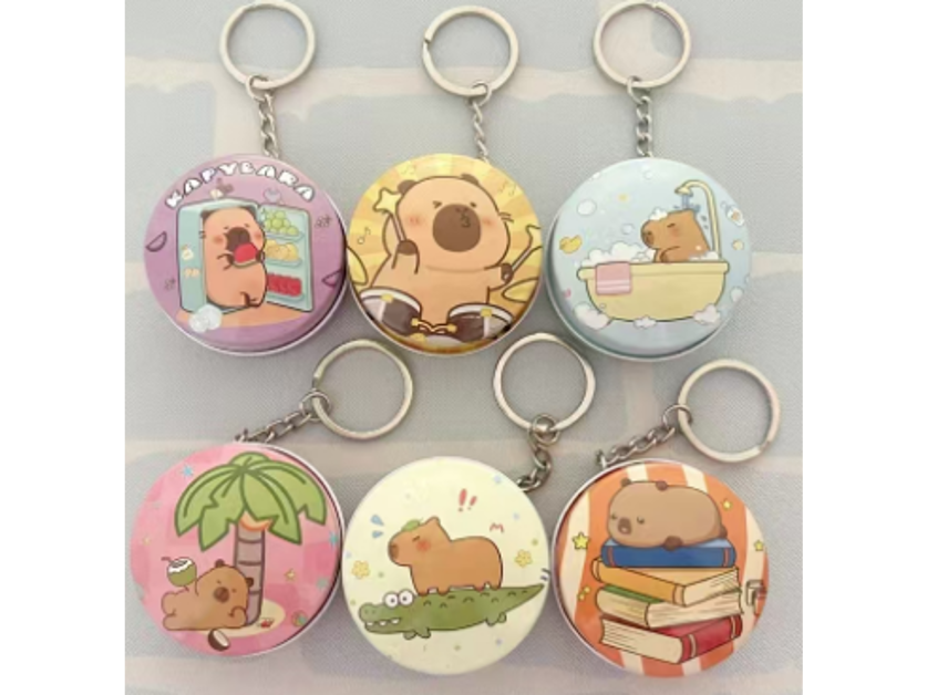 Llaveros redondos con Capybaras