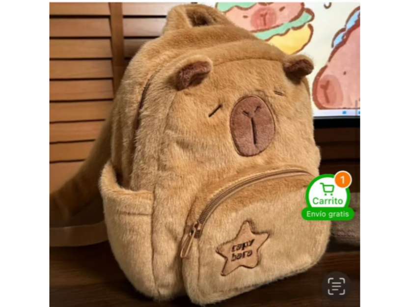 MOCHILA CAPYBARA  Tamaño: 27x24x16 cm (DB-4)