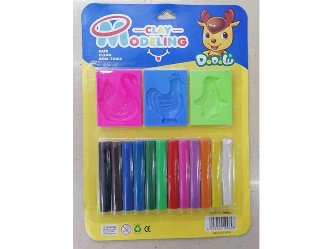 PLASTICINAS X 12 COLORES EN BLISTER CON ACCESORIOS (Código: 0962)