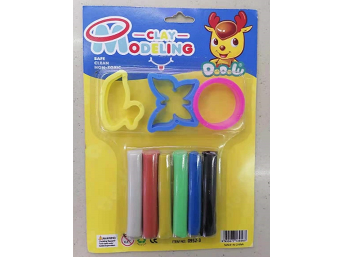 PLASTICINAS X 6 COLORES EN BLISTER CON ACCESORIOS (Código: 0952-1)