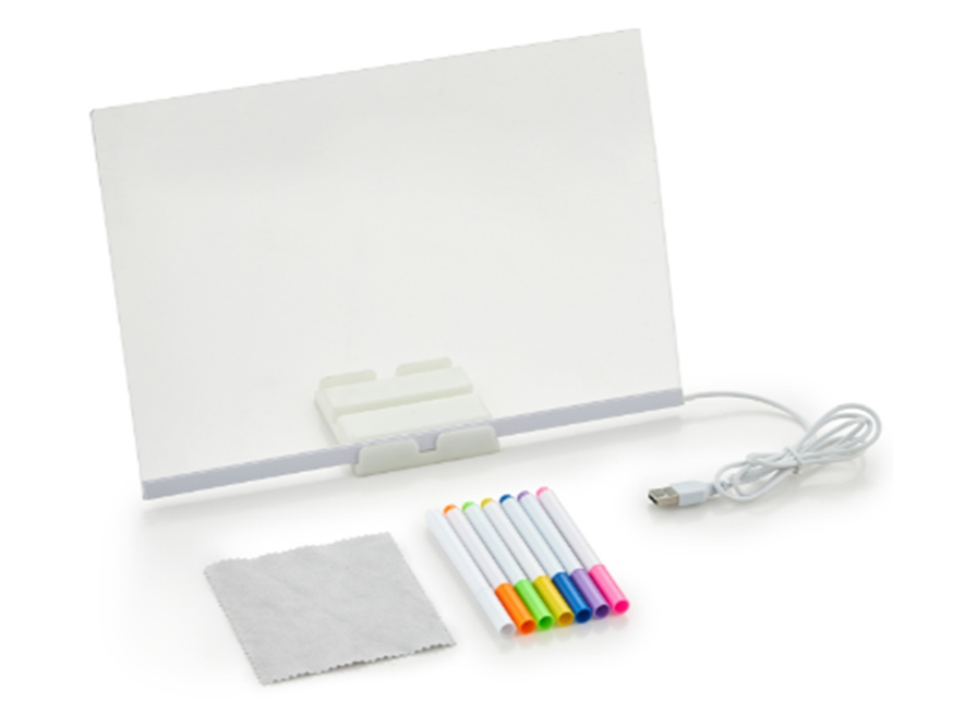 Pizarra Iluminada con marcadores, se enchufa por USB