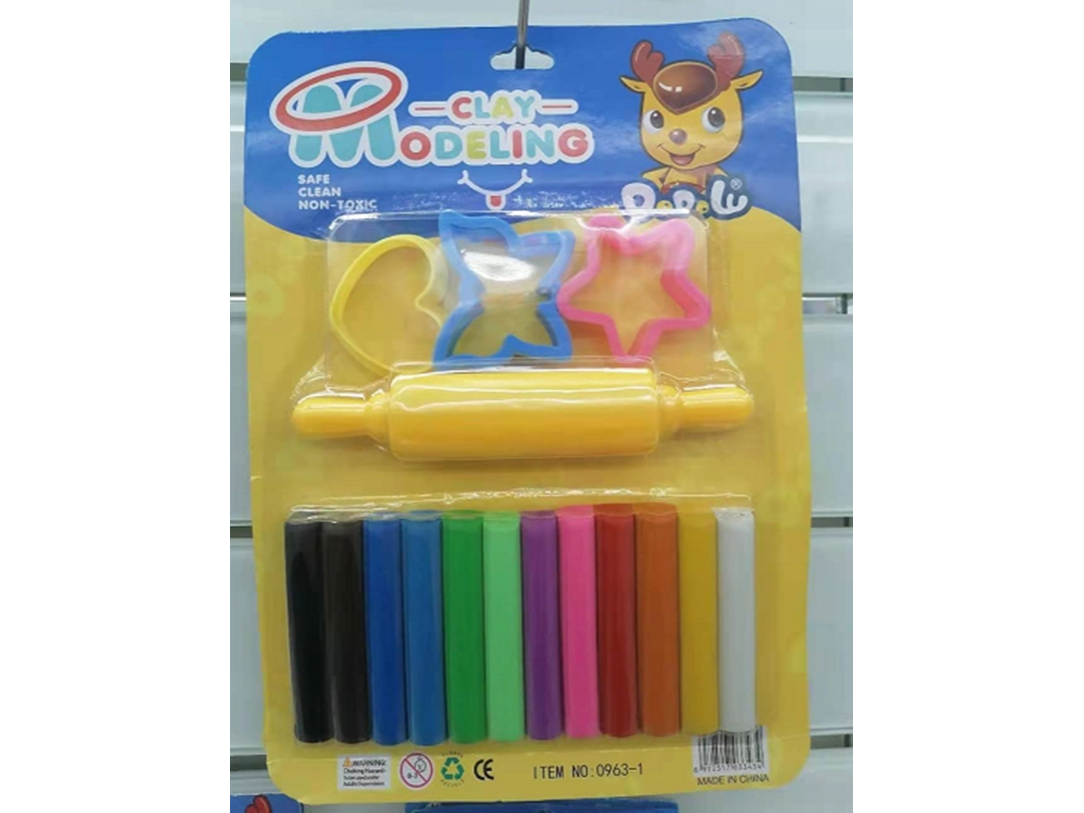 PLASTICINAS X 12 COLORES EN BLISTER CON ACCESORIOS (Código: 0963-1)