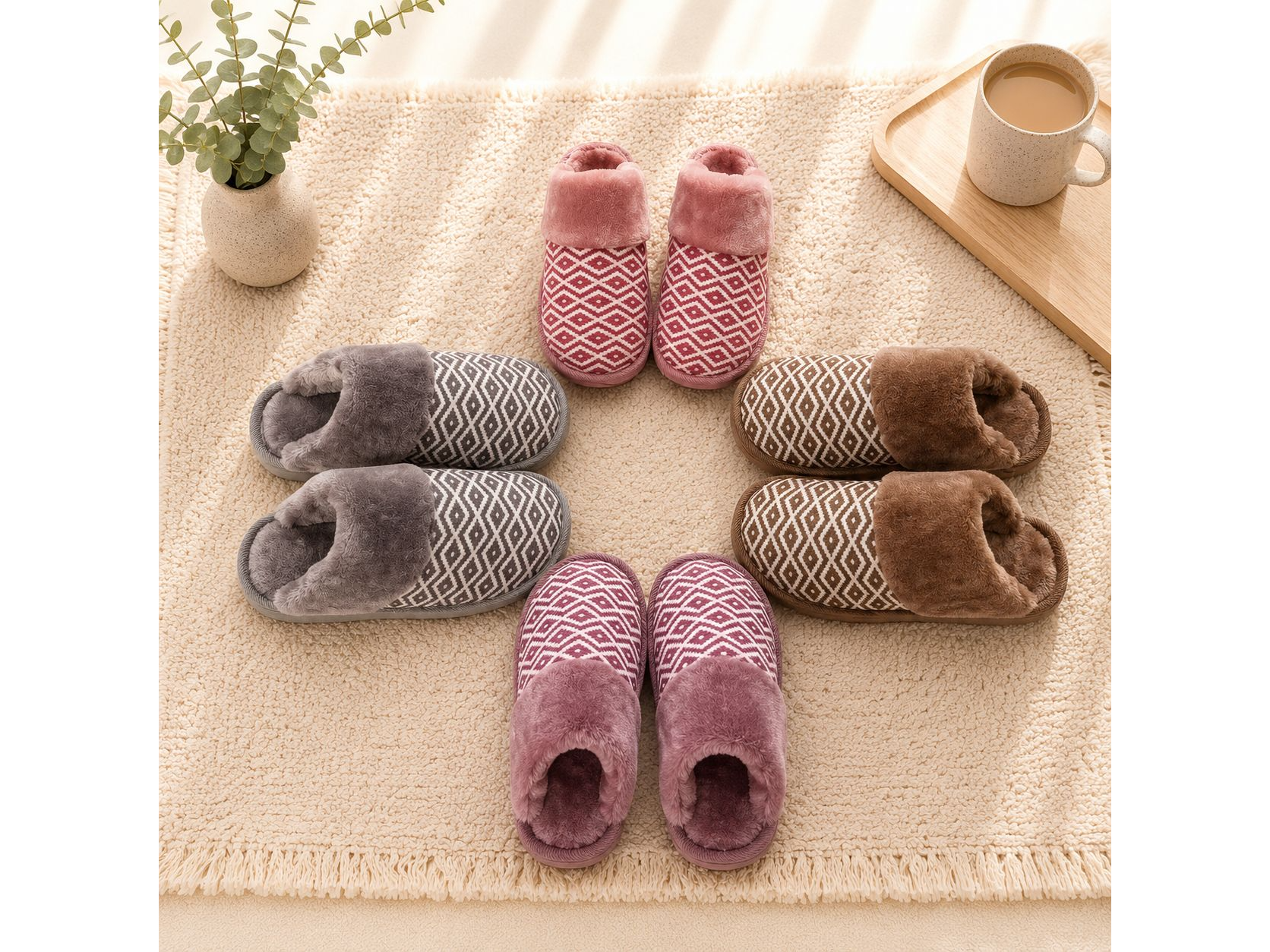Pantuflas en varios colores talles del 36 al 45 (van talles surtidos)   (Código: S-8)