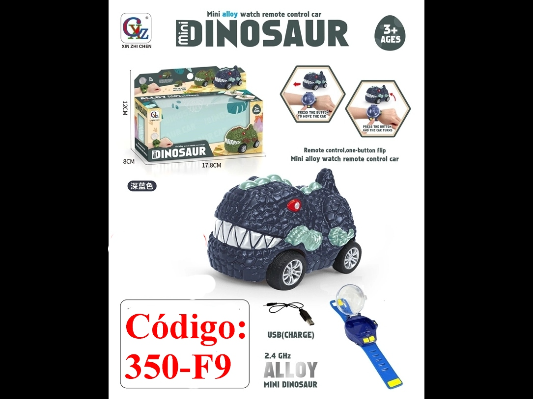 WATCH CARS AZUL (METAL)  autitos a control remoto en la pulsera RECARGABLE POR USB   (Código: 350-F9)