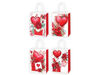 Packs de 12 bolsas tamaño 25x32x12 cm de papel diseños corazones