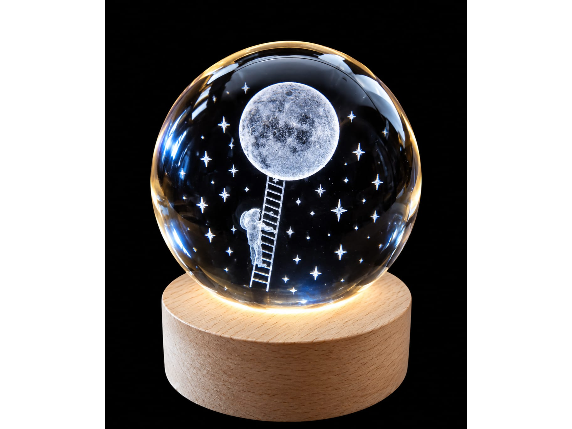 Bola de Cristal de 8 cm CON BOTON (Varios Diseños) XBDS-13