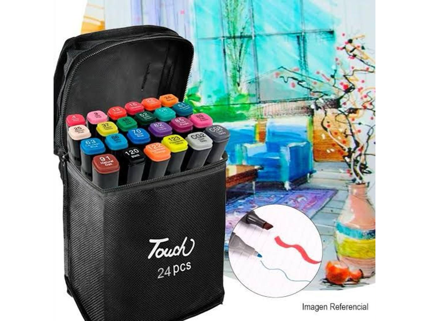 MARCADORES DOBLE PUNTA X 24 COLORES