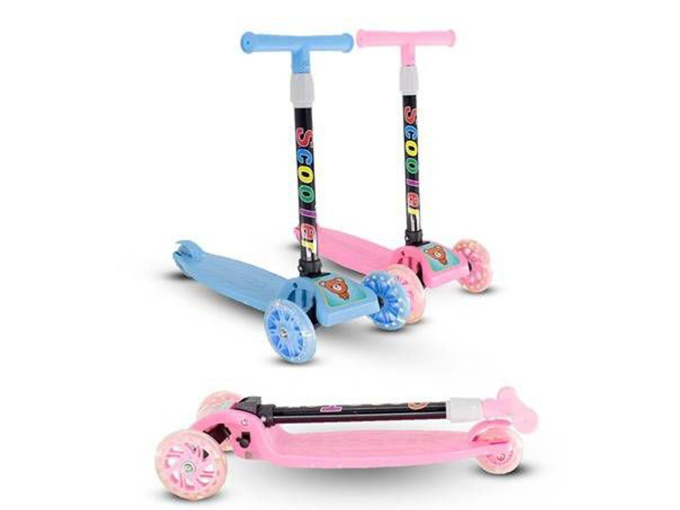 Monopatín con luces en las ruedas