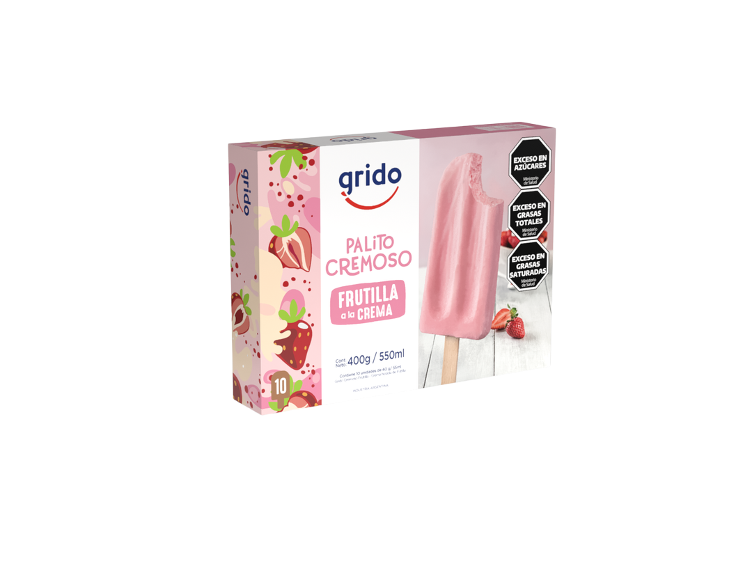Palito cremoso frutilla x 10 ud.