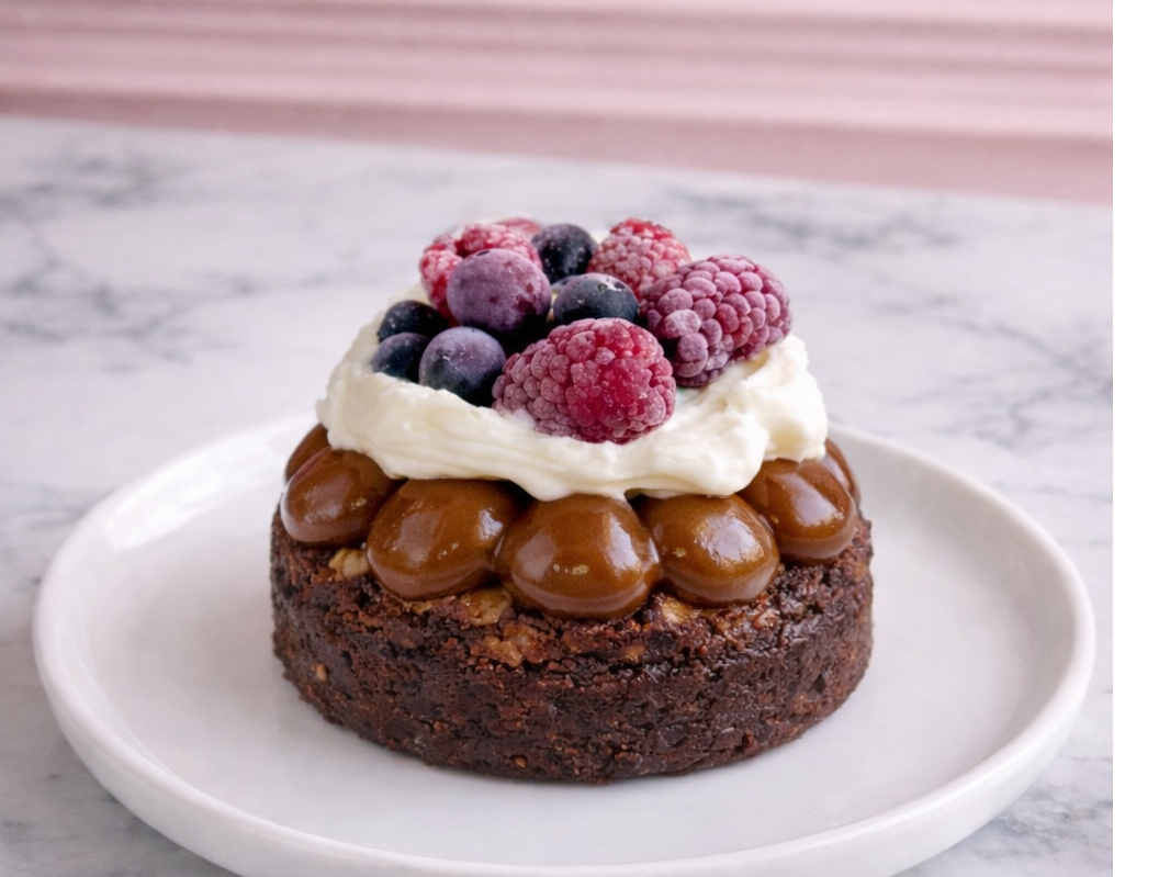 Brownie con frutos rojos